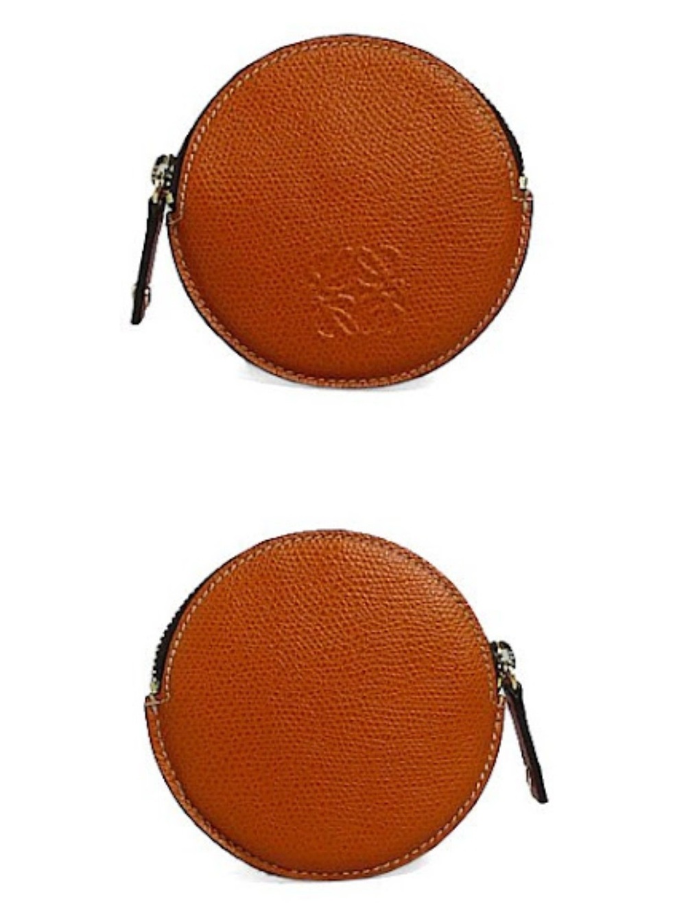 ❌SOLD❌Loewe Round Anagrama Leather Coin Purse In Orange - Picture 4 of 9